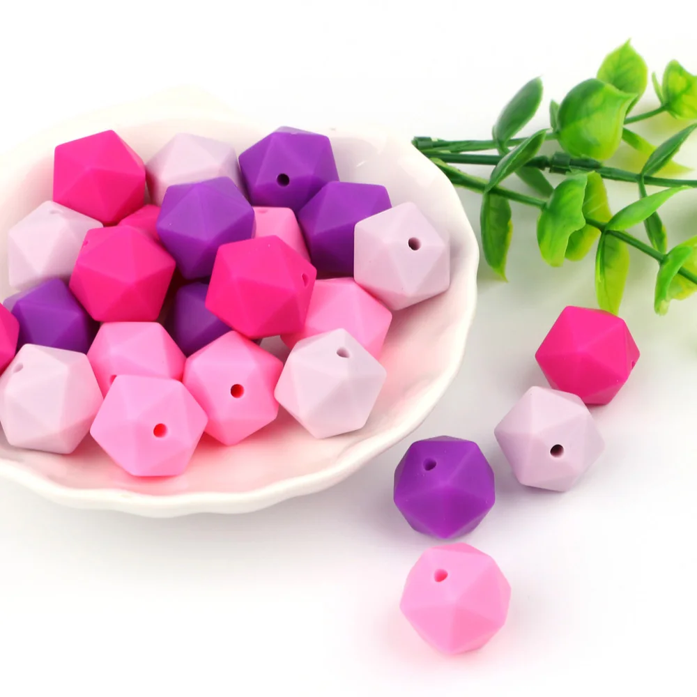 Силиконовые Шарики TYRY. HU 50 шт. силиконовые шарики Icosahedron 14 мм Прорезыватели для