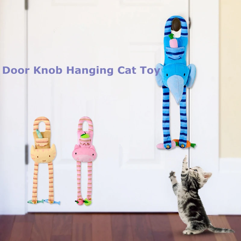 Latest Cat Toy Door Knob Hanging Teaser Cute Cartoon Toys for Cats Health Pets | Дом и сад