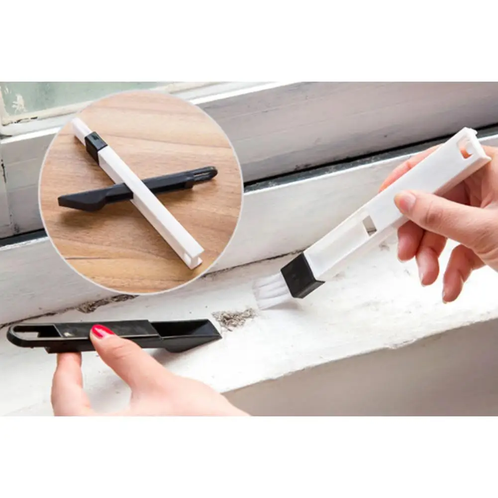 TPFOCUS Window Cleaning Corners Edges Dust Cleaning Brush with Mini Dustpan for Window Frame Keyboard Window Cleaner