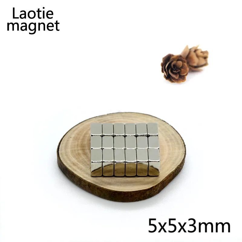 100 шт 5x5x3 мм Мини N35 Класс супер сильный, мощный магнит блок из Неодимового 5x5x3 кубоид Редкоземельные неодимовые постоянные магниты