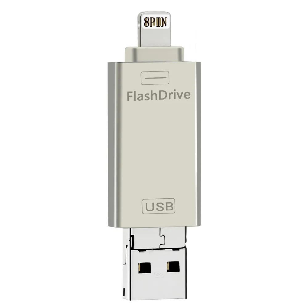 USB флеш накопитель Kismo 3 в 1 OTG металлический диск 64 Гб 128 ГБ флешка для iphone X 7 8 6 Plus S