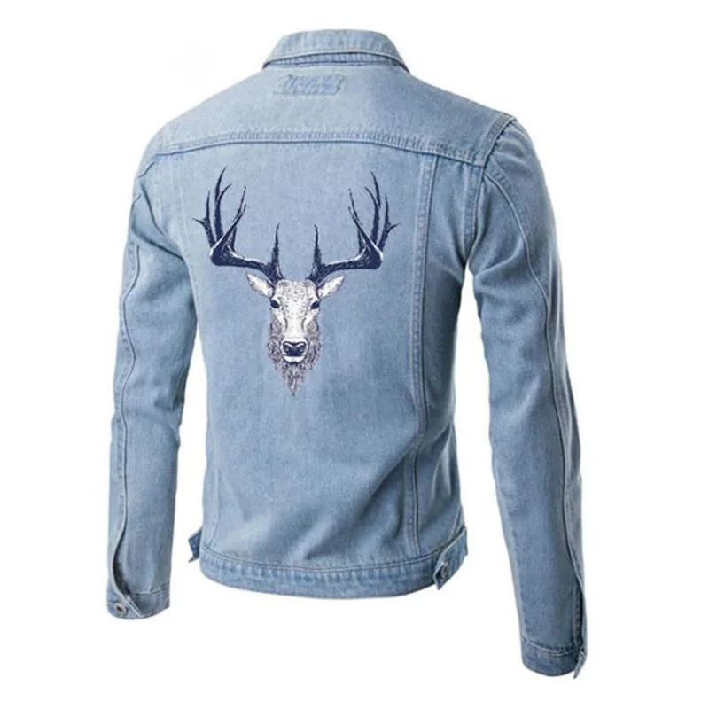 T shirt women heat transfer printing deer head Punk biker patch for clothes iron on patches clothing 3D stickers | Дом и сад