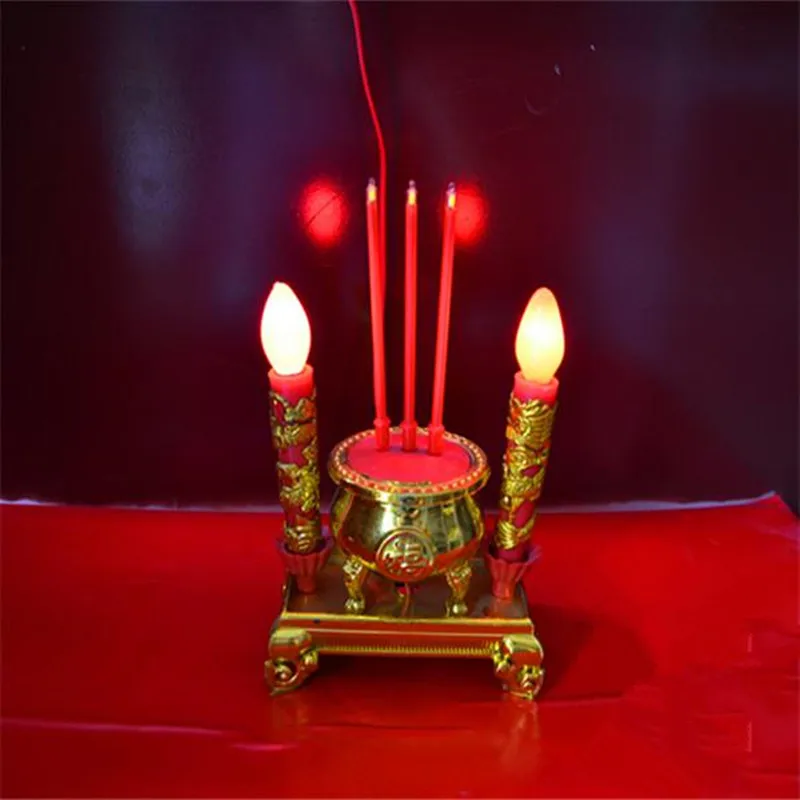 Buddhist Supplies Electric Incense Candle Joyous Amass Fortunes Decoration Temple Consecrate Buddha Lamp | Дом и сад
