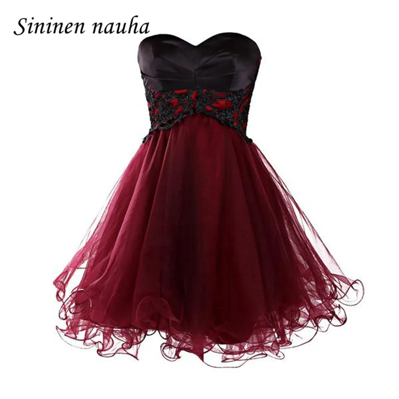 

Short Prom Party Dress Homecoming Dresses For Juniors Sweetheart Lace Appliques A Line Organza Cocktail Vestidos De Festa 173