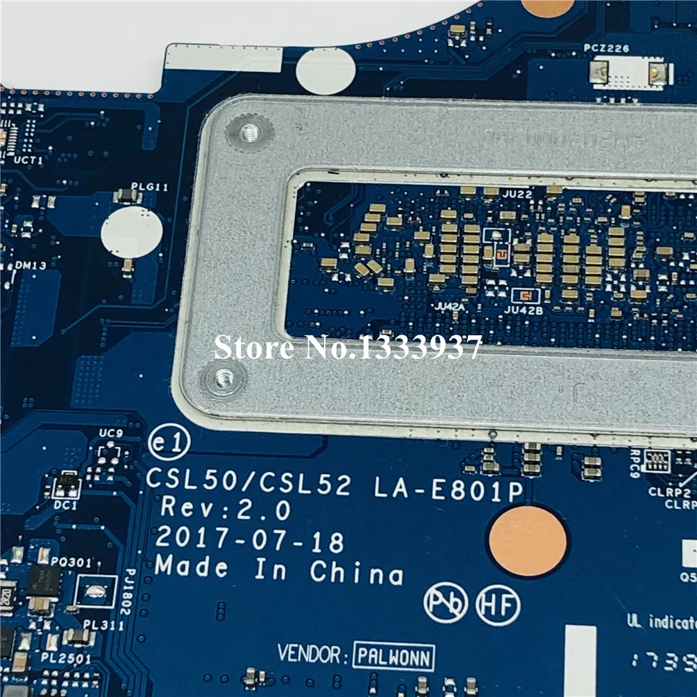 924751-601 924751-001 924751-501 для hp 15-BS материнская плата CSL50 CSL52 LA-E801P SR342 i5-7200 100% полностью