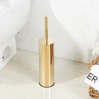 Luxury Gold Toilet Brush Holder Set Durable Bath Brush Head Cleaning Brush Replacement Bathroom Brush Holder Stainless Steel