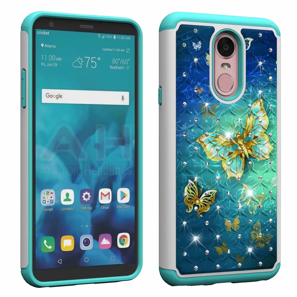 Luxury 2-in-1 Diamond Cover for LG Aristo 2 Plus Tribute Dynasty K8 2018 Hybrid Heavy Duty Armor Bling Glitter Phone Cases |