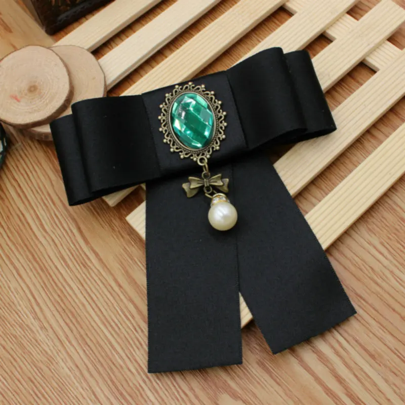 Ribbon Bow Tie Элегантный галстук-бабочка для мужчин и женщин в деловом стиле, для свадебной вечеринки, с жемчужинами и бусинами, для девочек, для школы, с кристаллами, эластичная лента, Униформа, лента, галстук-бабочка - Цвет: Ribbon Bow Tie