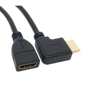 HDMI 1 4 19pin Ethernet и 3D Тип A левый Угловой 90 градусов к женскому удлинительному кабелю 0