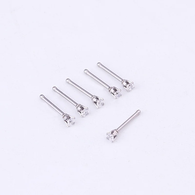 Sellsets 24 шт./лот Новый 2 мм Кристалл Циркон кости носа Стад и кольцо 316L хирургические