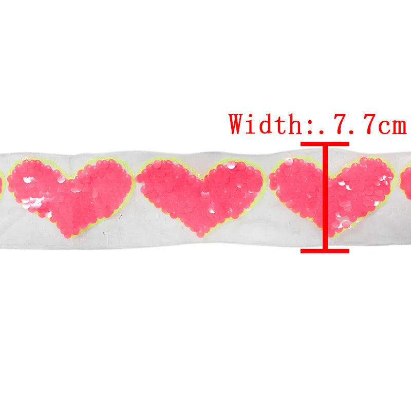 Pink Heart-shape Lace Sewing Accessories DIY Craft Sleeves Hem Clothing Sequined Skirt Side Decoration | Дом и сад