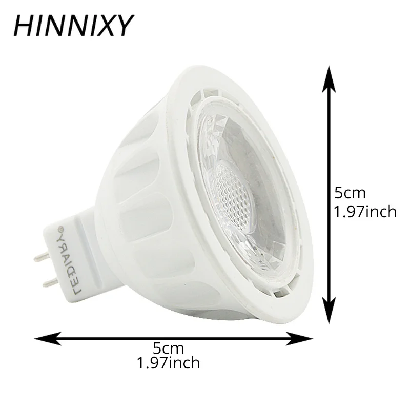 Hinnixy 6 шт./лот Светодиодная лампа MR16 GU5.3 5 Вт 12 В/100 240 в 3000 К/6000 К белый корпус из ПК JCDR