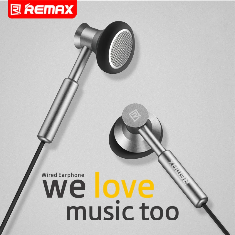 Remax 3 5 мм Металл наушники гарнитуры стерео бас вкладыши mi cphone мобильного телефона