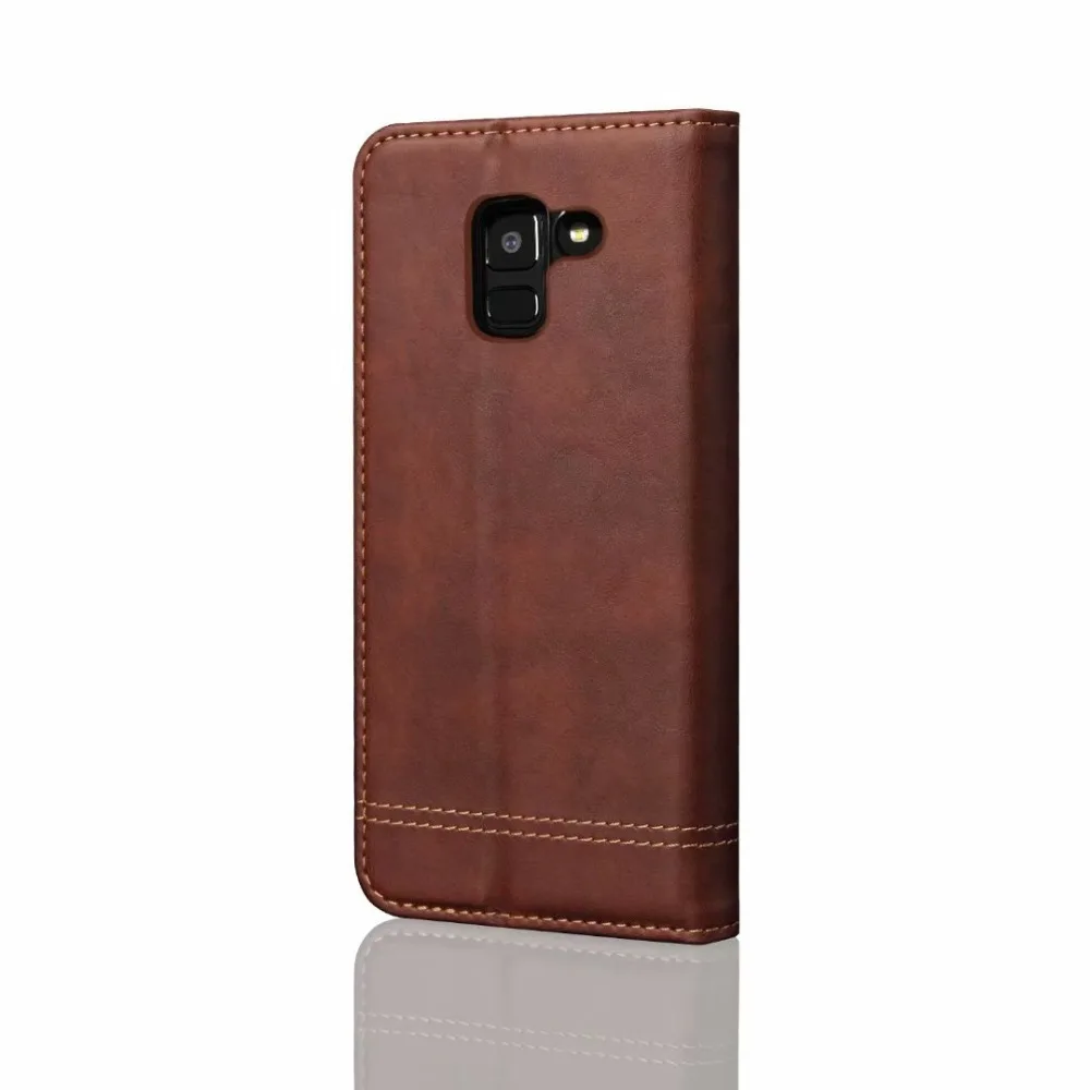Кожаный чехол флип для телефона Магнитный Samsung Note 9 8S7 S8 S9 Plus J8 J6 J4 J7 J3 A6 A8 A7 A9 кожаный