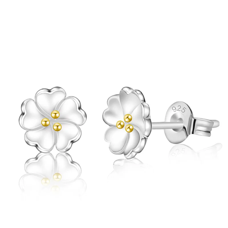 

New 925 Sterling Silver Small Fresh Cherry Earrings Female Stud Earrings Jewelry Gift
