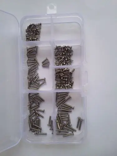 250 шт. M2 шестигранный болт с потайной головкой ассортимент винтов белый