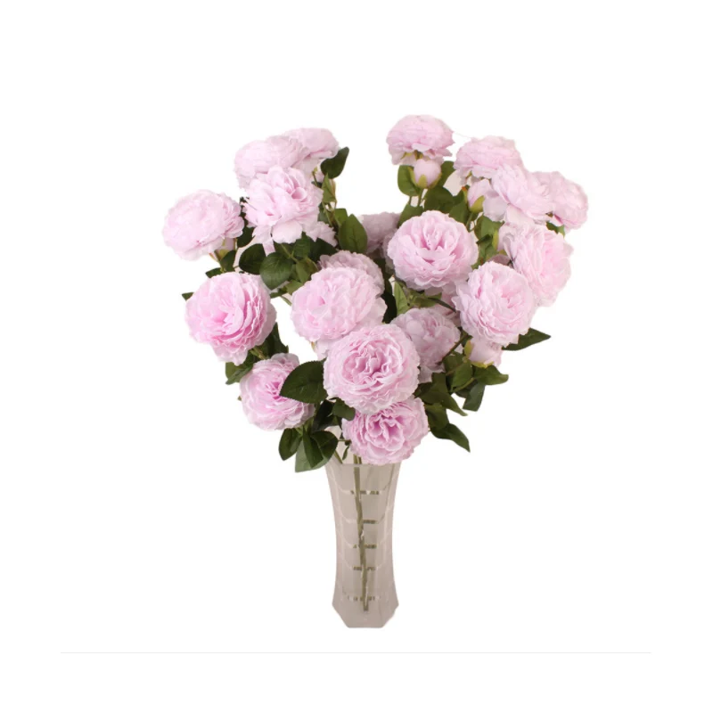 1PCS 3 Heads Fake Flowers Artificial Silk Bridal Wedding Decoration Wreath Bunch Home Decor Artificial Flowers Peony Real Touch