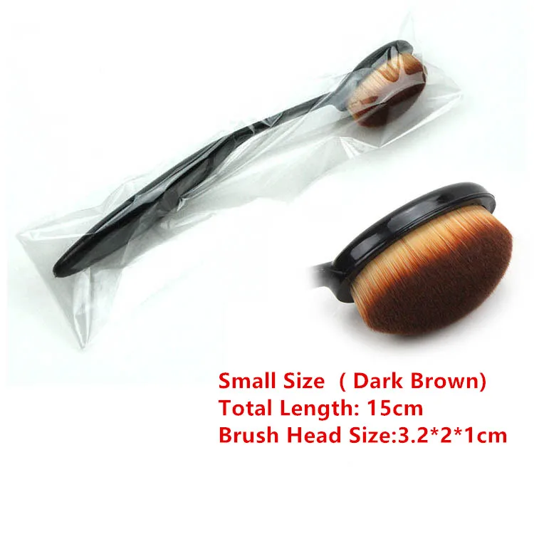 S Size-Dark Brown 1 шт. Кисть для макияжа зубная щетка большого размера 16 см мягкие кисти для макияжа овальные кисти для основы профессиональные инструменты для макияжа - Handle Color: S Size-Dark Brown