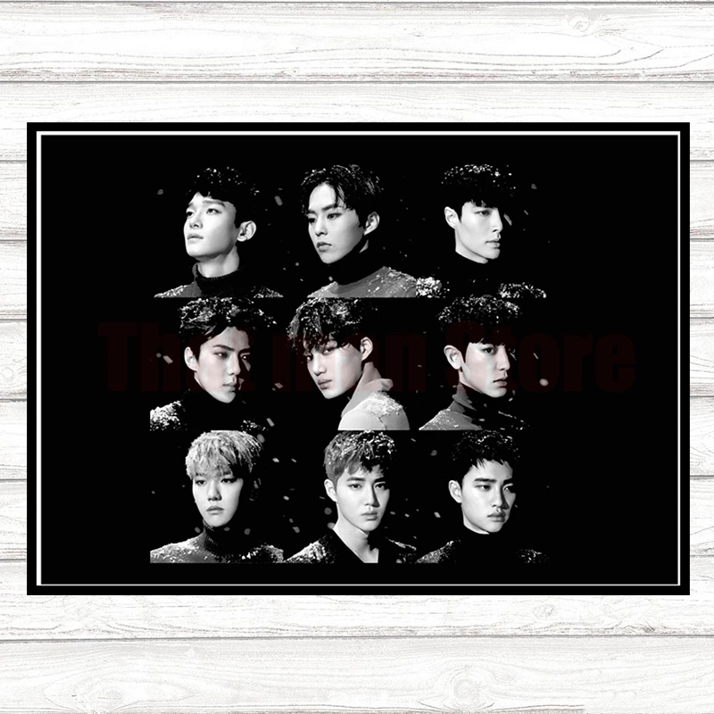 EXO LOTTO плакаты K-Pop Dance-Pop настенные наклейки белая мелованная бумага декоративные картины
