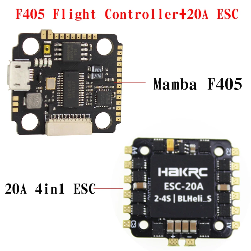 Mamba F405 Мини-Контроллер полета и 20A BLheli_S 2-4S 4 в 1 ESC встроенный датчик тока бесщеточный ESC для модели RC