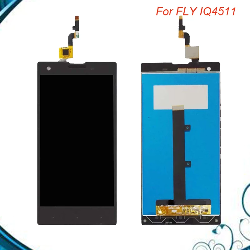 100% протестированный жк-экран с сенсорным дигитайзером для Fly Tornado One IQ4511 сменная