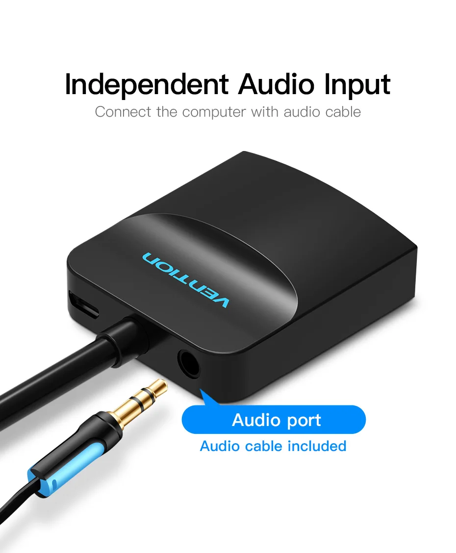 Vention vga-hdmi адаптер с аудио поддержкой 1080P для ПК ноутбука к HDTV проектор Видео Аудио конвертер VGA HDMI конвертер 1 м