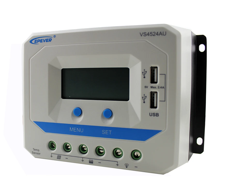 VS4524AU 45A 12В/24В epever Солнечный контроллер ЖК-дисплей 5VDC выход USB для зарядки