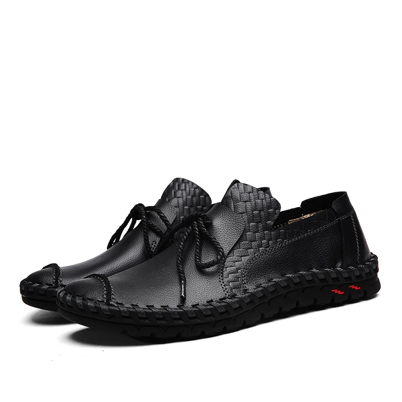 2021 Autumn Spring Genuine Leather Fashion Men Shoes Handmade Winter Brand High Quality Flats Slip On Zapatos Hombre | Обувь