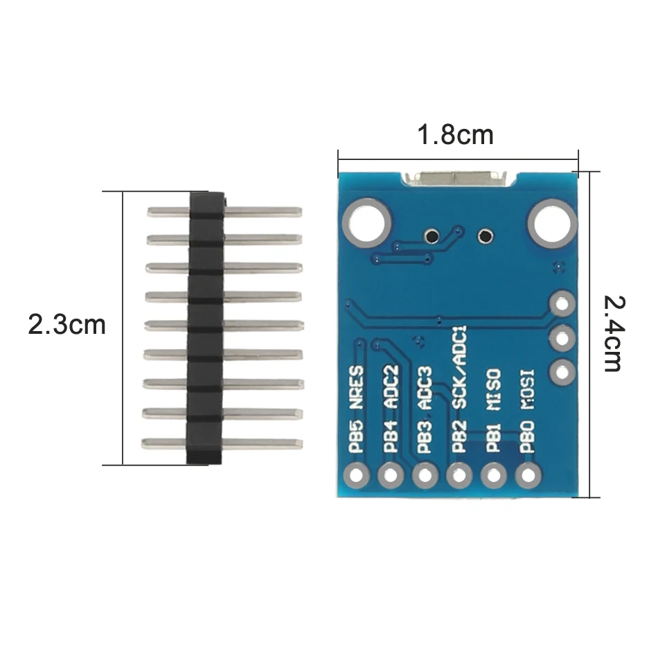 Плата микро-разработки TINY85 с синим черным и зажимом модуль ATTINY85 для Arduino IIC I2C USB 5 В