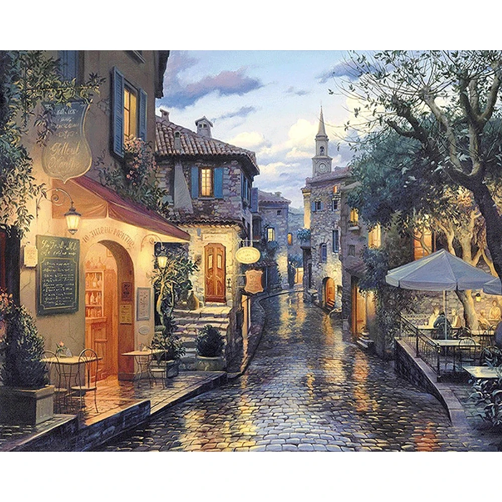 

Набор для алмазной вышивки "город после дождя"