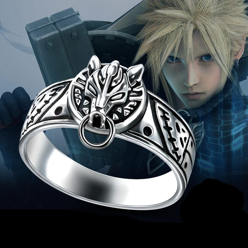 Final Fantasy Ring S925 Серебряная Игра Волк винтажные мужские женские кольца костюм