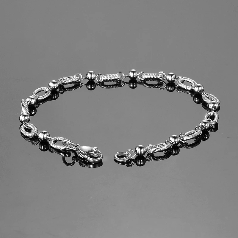 FUNIQUE Мужская витая цепь из нержавеющей стали карабин звено цепи браслет для