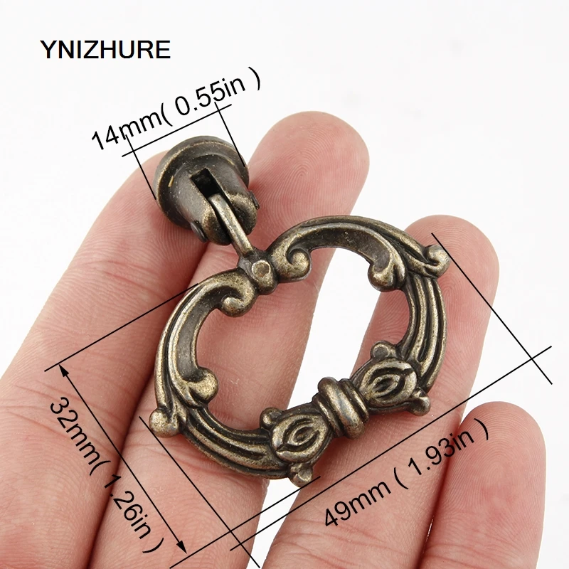 Антикварные ручки YNIZHURE 49*32 мм 10 шт. бронзовые для выдвижных шкафчиков г.