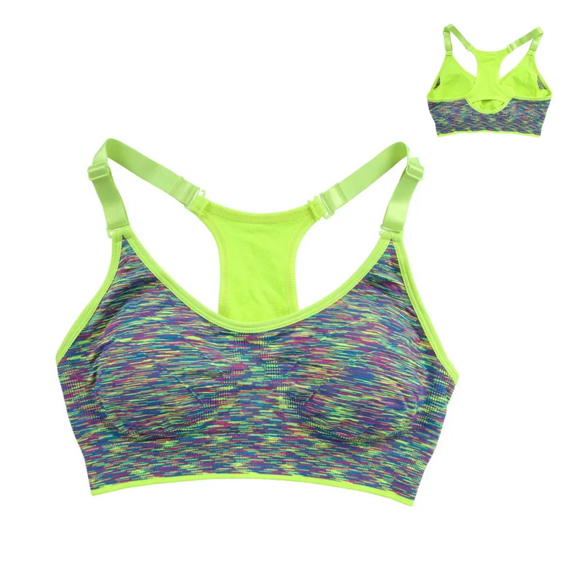 Green S-XL Быстросохнущий Спортивный бюстгальтер, женский тонкий бюстгальтер для йоги, мягкий Вибростойкий бесшовный бюстгальтер, женское нижнее белье спортивный топ для бега - Цвет: Green