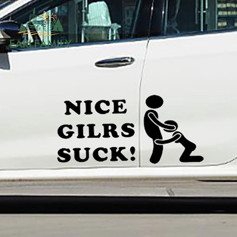 

EARLFAMILY 2x Beautiful Nice Girl Suck The World's Greatest Mother Love Car Sticker RV SUV Door Kayak Canoe Vinyl Decal