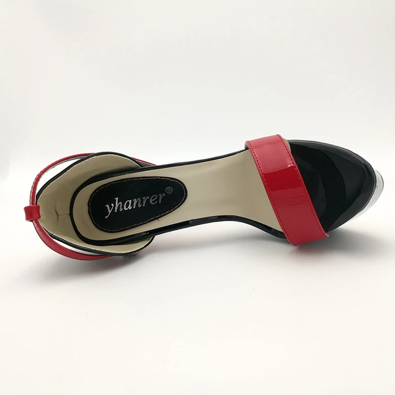 Женские босоножки на платформе туфли-лодочки тонком каблуке 16 см с пряжкой в