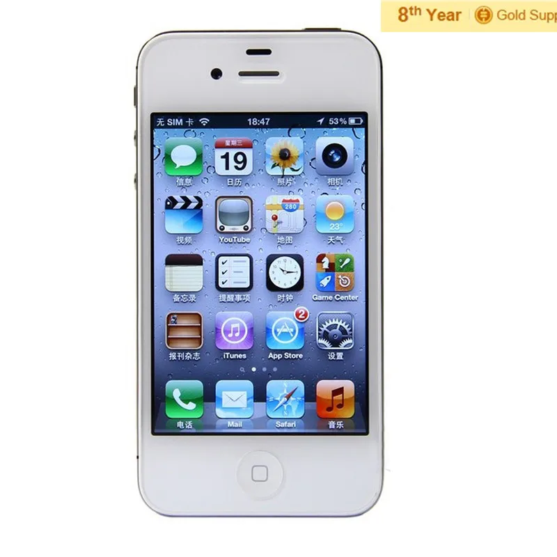 100% Первоначально Разблокирована iPhone 4S Мобильного Телефона 16 ГБ 32 64 ROM Dual core WCDMA 3 Г