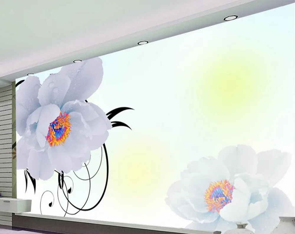 Пользовательские 3d обои красивые цветы современный минималистский фон росписи