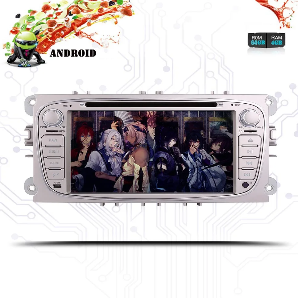 Android 9 0 HD 1024*600 автомобильный dvd-плеер радио для FORD/Focus/S-MAX/Mondeo/C-MAX 3/4G WIFI GPS навигация