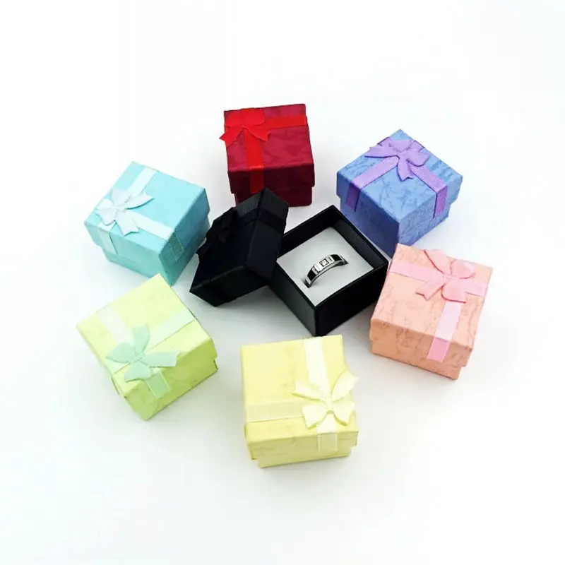 24 шт. бумажные подарочные коробки для колец 4x4x3 см|ring gift box|paper ring boxring box |