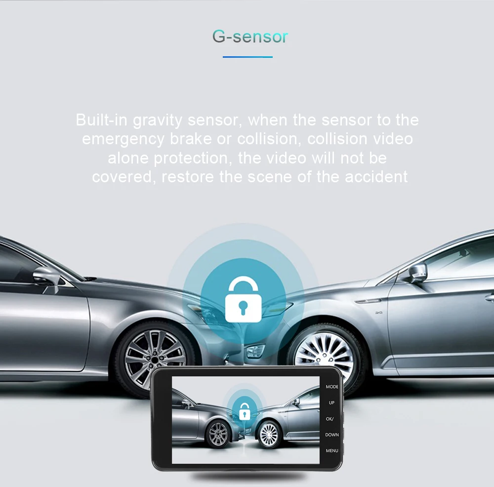 Видеорегистратор с двумя объективами Автомобильный видеорегистратор Full HD 1080 P 4