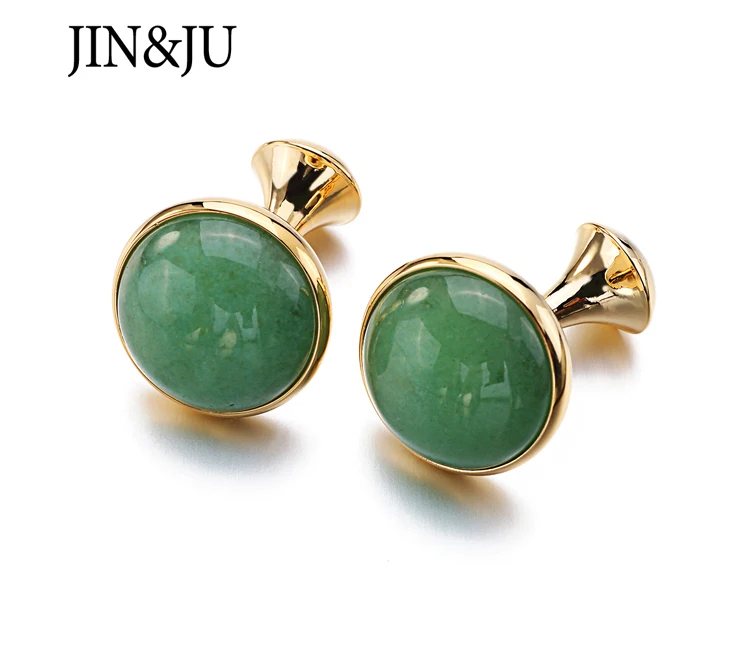 JIN& JU недорогие Роскошные лазуритовые запонки для мужчин, высокое качество, круглые запонки из лазуритового камня Relojes gemelos