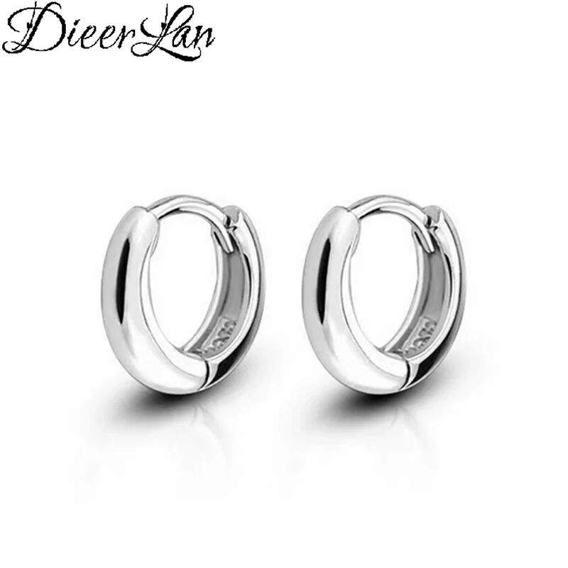 

DIEERLAN Korean Simple Trendy 925 Sterling Silver Circle Hoop Earrings for Women Wedding Statement Jewelry Brincos Pendientes