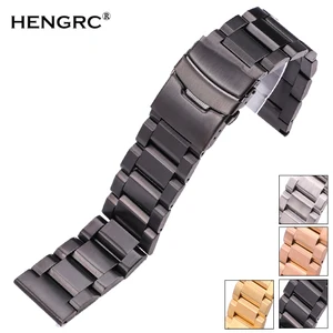Ремешок мужской из нержавеющей стали для наручных часов, сменный металлический матовый браслет для часов, 18 мм 20 мм 22 мм 24 мм