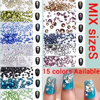 upriver mix sizes all color nail art rhinestones for flatback non hotfix 3d nail art rhinestones decorations