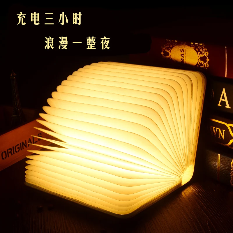 Креативный складной светодиодный ночник в форме книги, освещение для книг, портативный светильник для книг с Usb-зарядкой, Настольный светил... от AliExpress RU&CIS NEW