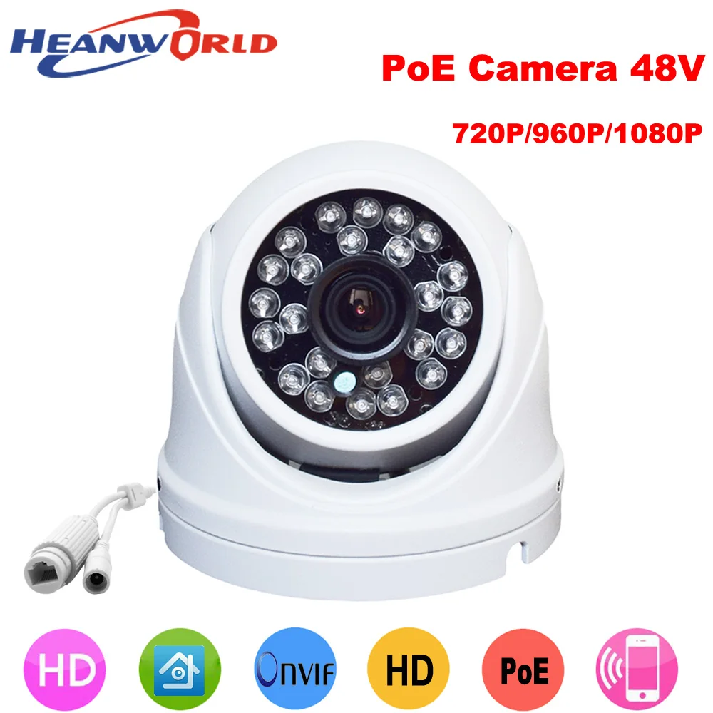 Heanworld Водонепроницаемая мини купольная ip камера 720P 960P 1080P Поддержка POE cctv
