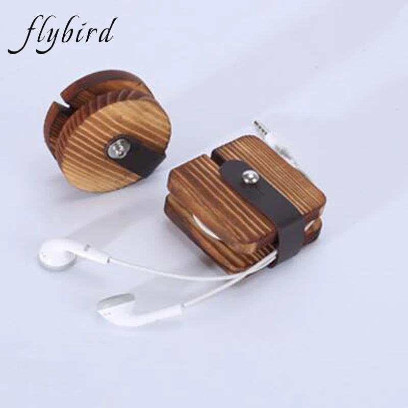 FlyBird унисекс наушники сумка удобно Pine случае мода натуральной наушников намотки