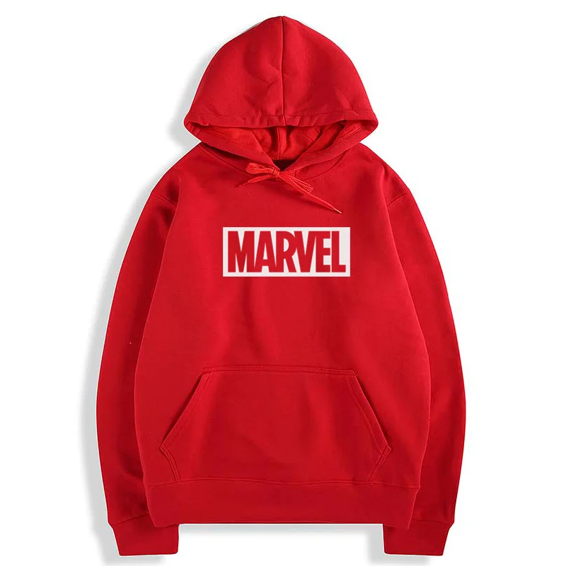 Горячая осень и зима брендовые толстовки мужские высокого качества MARVEL с буквенным принтом Модные мужские s толстовки - Цвет: Red-W