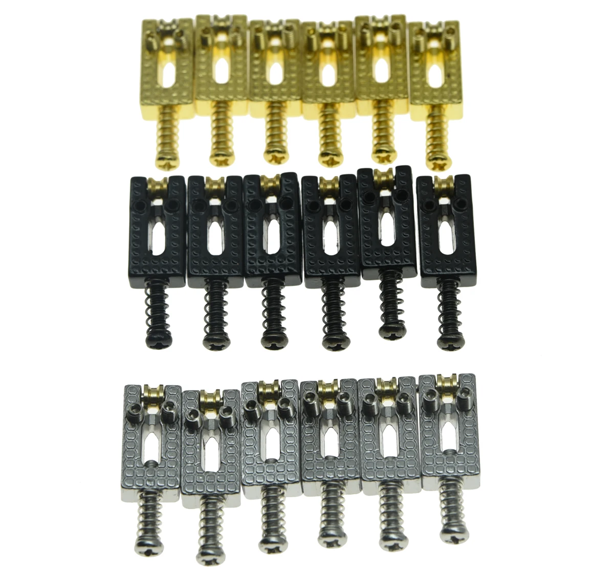 

KAISH 6 Modern Electric Guitar Tremolo Bridge Roller Saddles Bridge Saddle Set with Wrench for Strat or TL Guitars